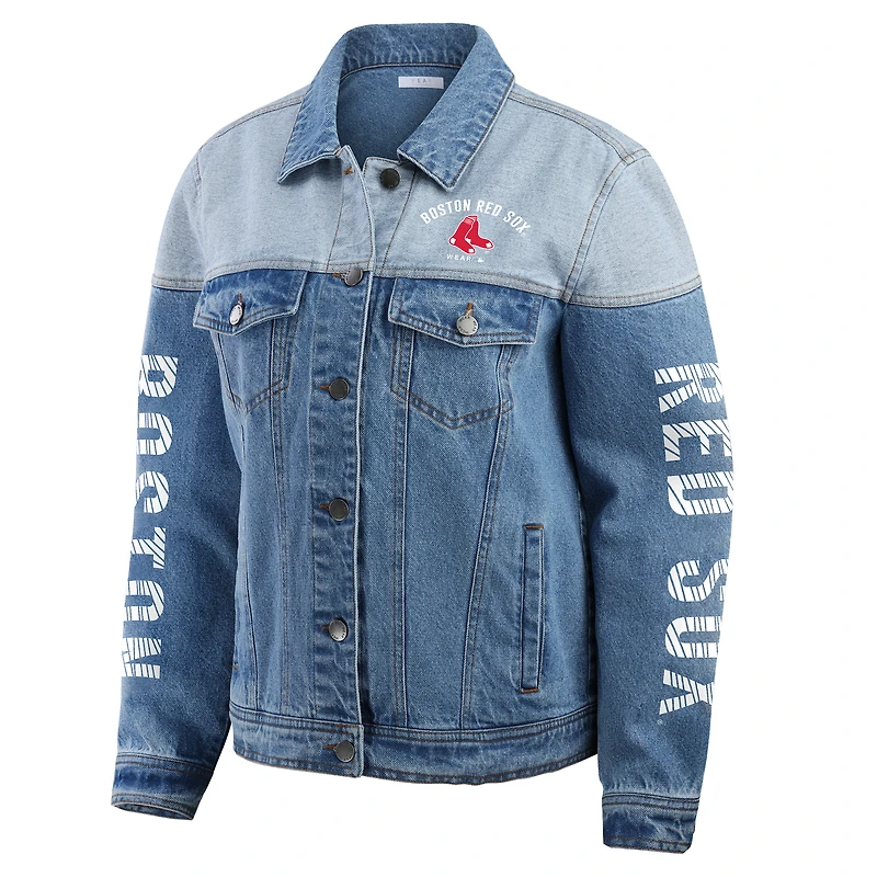 Veste en jean boutonnée pour femme WEAR by Erin Andrews des Boston Red Sox