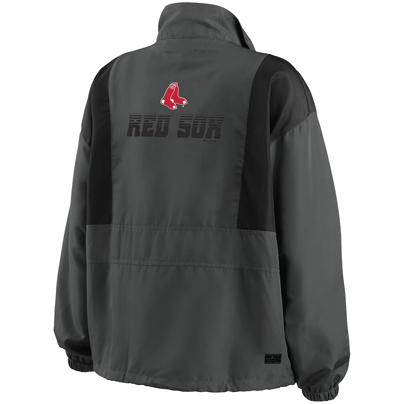 Veste repliable à demi-fermeture éclair WEAR by Erin Andrews Boston Red Sox pour femme, anthracite