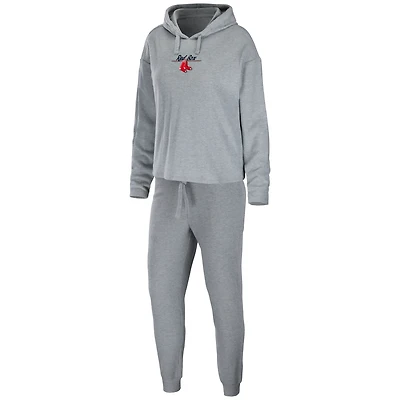 Ensemble de nuit WEAR by Erin Andrews gris chiné avec logo Boston Red Sox pour femme