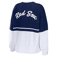 Sweat-shirt WEAR by Erin Andrews pour femmes, bleu marine/blanc, Boston Red Sox, épais