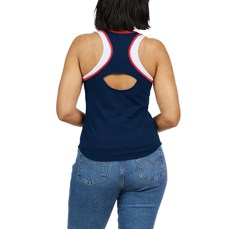 Women's WEAR by Erin Andrews Navy Boston Red Sox Colorblock Racerback Tank Top