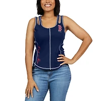 Women's WEAR by Erin Andrews Navy Boston Red Sox Contrast Stitch Tank Top