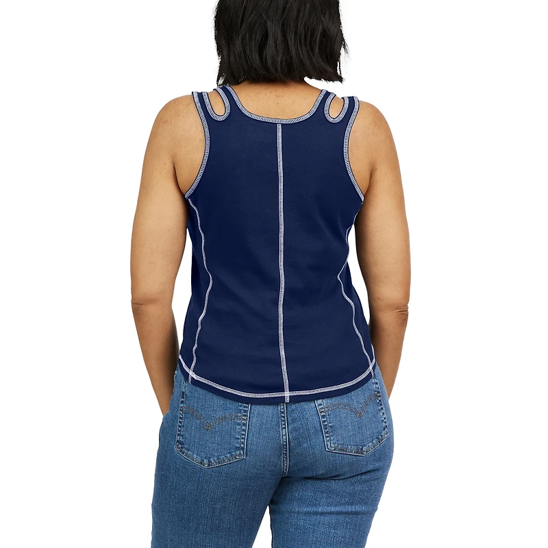 Women's WEAR by Erin Andrews Navy Boston Red Sox Contrast Stitch Tank Top