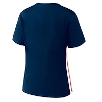 Women's WEAR by Erin Andrews  Navy Boston Red Sox Notch Neck Cropped T-Shirt