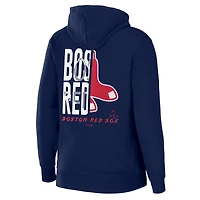 Sweat à capuche zippé en molleton éponge Boston Red Sox WEAR by Erin Andrews pour femme, bleu marine