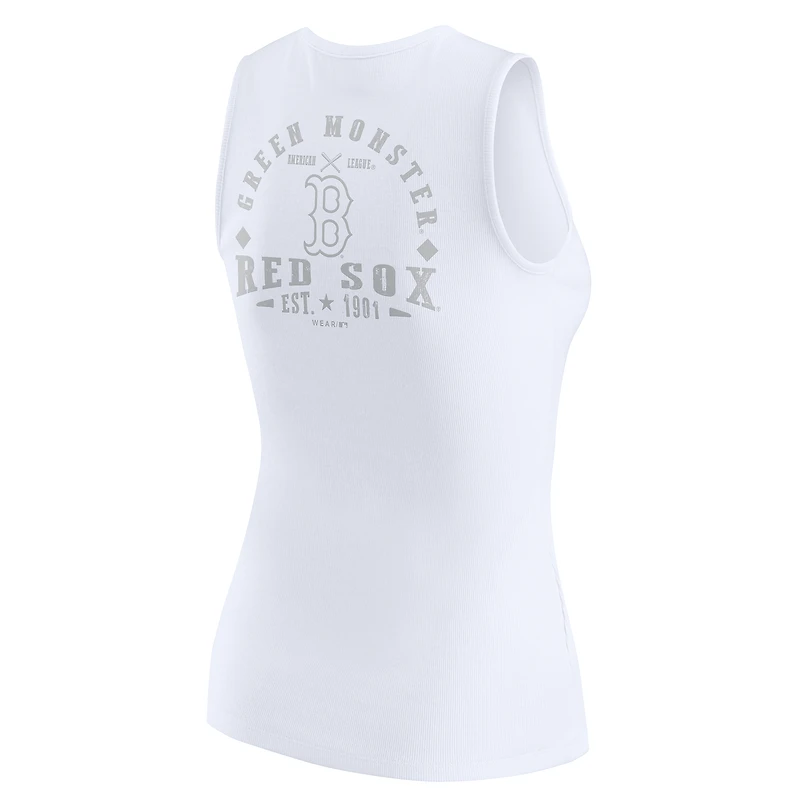 Débardeur Henley côtelé blanc des Red Sox de Boston pour femme WEAR by Erin Andrews