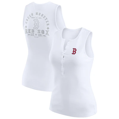 Débardeur Henley côtelé blanc des Red Sox de Boston pour femme WEAR by Erin Andrews