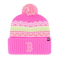 Bonnet en tricot à revers Polar Vortex rose des Red Sox de Boston pour jeunes de 1947 avec pompon