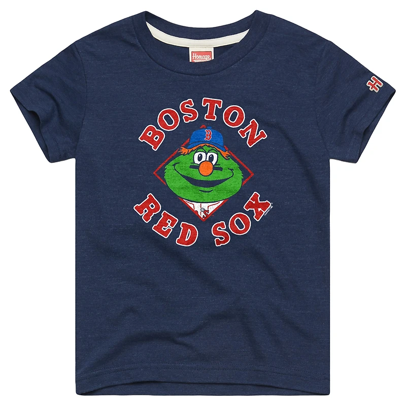 Youth Homage Navy Boston Red Sox Mascot Tri-Blend T-Shirt