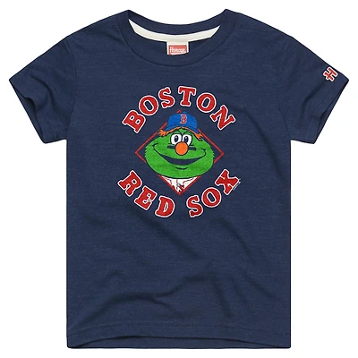 T-shirt en mélange de trois matières, bleu marine, à l'effigie la mascotte des Red Sox Boston, pour jeunes.