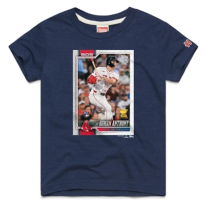 Youth Homage Roman Anthony Navy Boston Red Sox Topps Baseball Card Tri-Blend T-Shirt