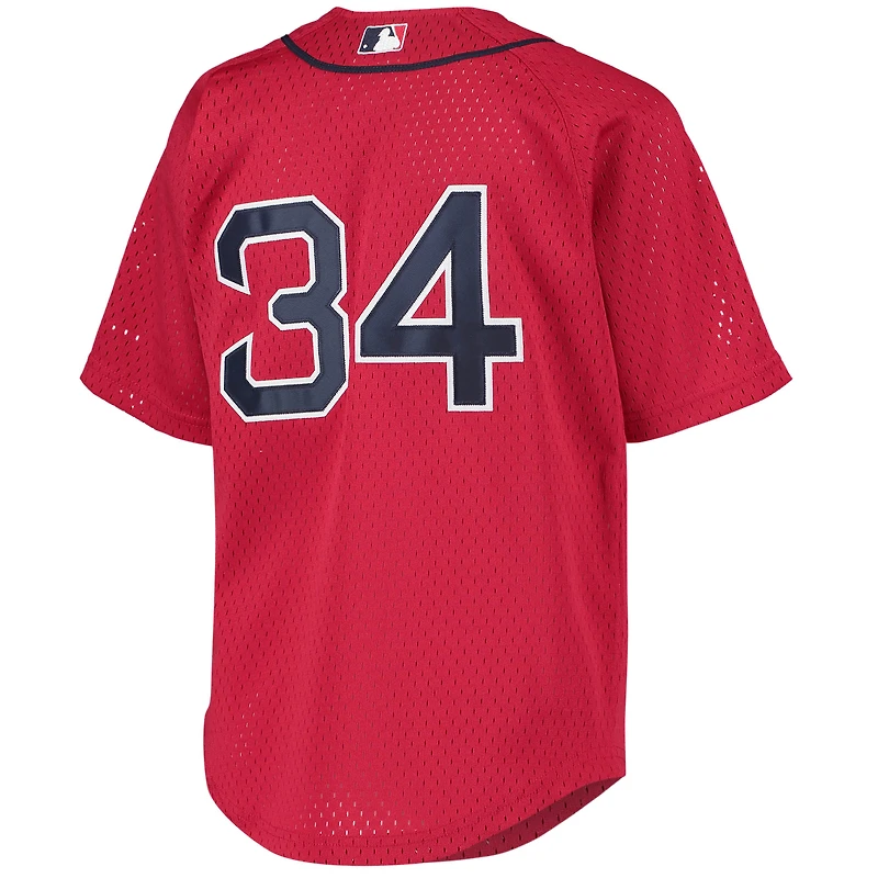 Jeunesse Mitchell & Ness David Ortiz Rouge Boston Red Sox Cooperstown Collection Maillot d'entraînement au bâton