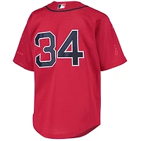 Jeunesse Mitchell & Ness David Ortiz Rouge Boston Red Sox Cooperstown Collection Maillot d'entraînement au bâton