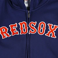 Chandail à capuchon en molleton glissière pleine longueur Boston Red Sox pour jeune, bleu marine