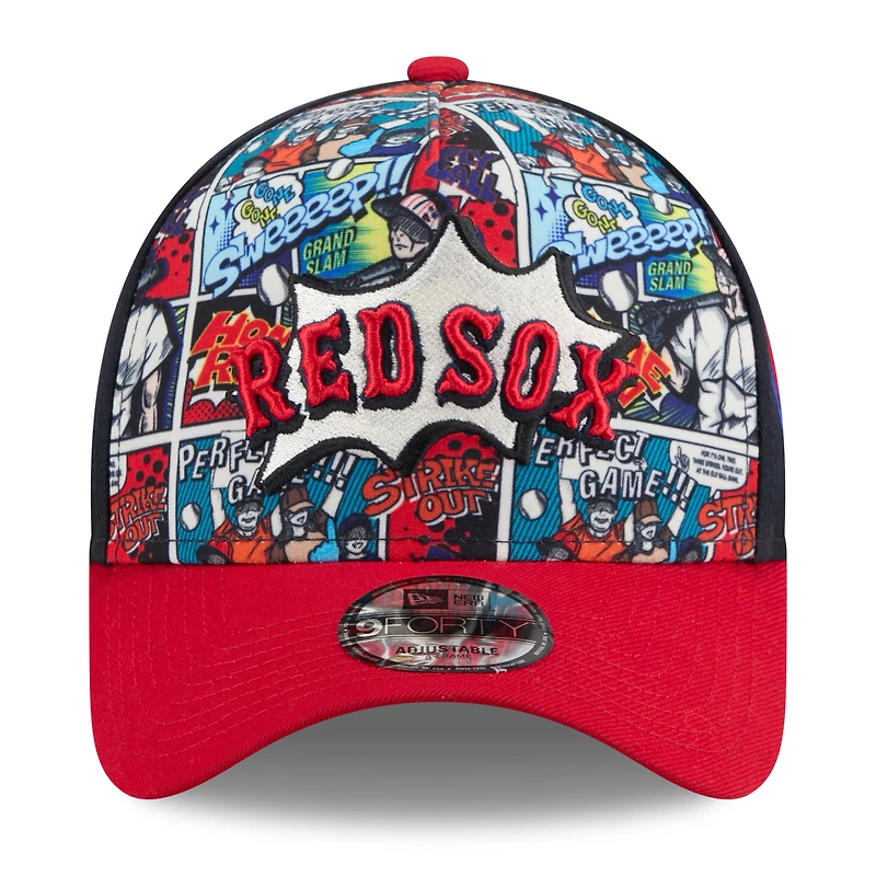 Casquette ajustable New Era bleu marine/rouge Boston Red Sox 2025 MLB Players' Weekend A-Frame 9FORTY pour jeunes