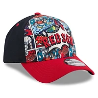 Casquette ajustable New Era bleu marine/rouge Boston Red Sox 2025 MLB Players' Weekend A-Frame 9FORTY pour jeunes