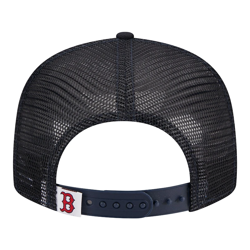 Youth New Era Navy Boston Red Sox 9FIFTY Trucker Snapback Hat