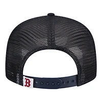 Youth New Era  Navy Boston Red Sox 9FIFTY Trucker Snapback Hat