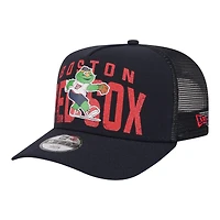 Casquette snapback New Era 9FIFTY pour jeunes, logo Boston Red Sox bleu marine dégradé.