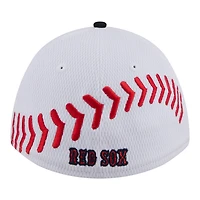 Youth New Era  White/Navy Boston Red Sox Baseball 39THIRTY M-Crown Flex Hat
