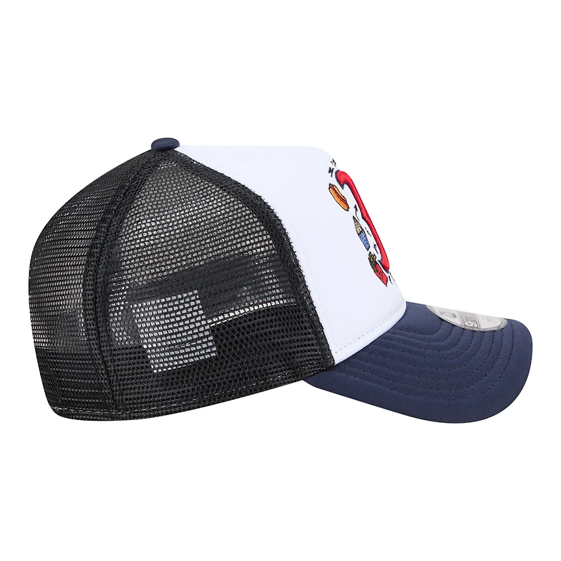 Youth New Era White/Navy Boston Red Sox Food A-Frame 9FORTY Trucker Adjustable Hat