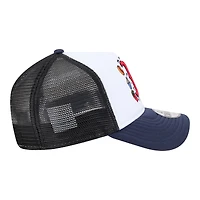 Youth New Era White/Navy Boston Red Sox Food A-Frame 9FORTY Trucker Adjustable Hat
