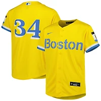 Maillot de joueur réplique Nike David Ortiz doré des Red Sox Boston City Connect pour jeune