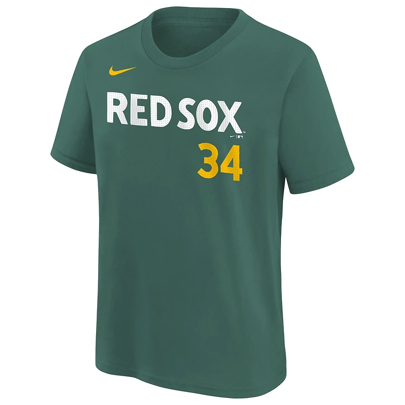 T-shirt Nike David Ortiz vert Boston Red Sox 2025 City Connect Fuse avec nom et numéro