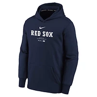 Sweat à capuche Nike pour jeune, bleu marine, Boston Red Sox, collection authentique, performance