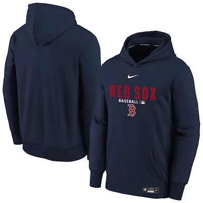 Sweat à capuche Therma-FIT bleu marine Nike Boston Red Sox Authentic Collection pour jeunes