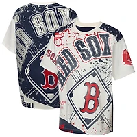 T-shirt Outerstuff Cream Youth Boston Red Sox Big League Top Player Bold All-Over Print