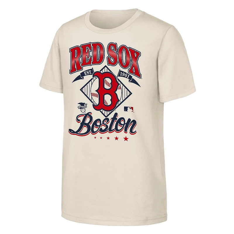T-shirt Youth Outerstuff Natural Boston Red Sox Triple Hit