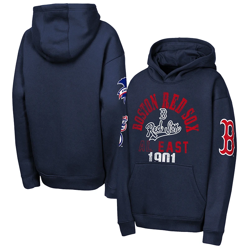 Youth Outerstuff Navy Boston Red Sox Premium Sweep Fleece Hoodie