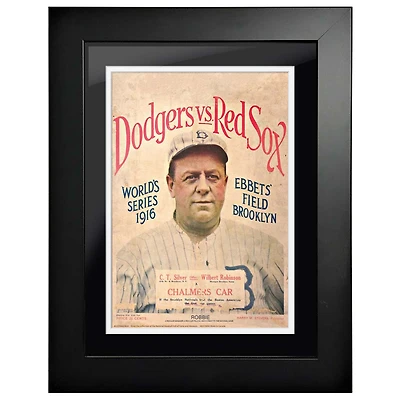 Boston Red Sox vs. Los Angeles Dodgers 1916 World Series - 12'' x 16'' Framed Program Cover
