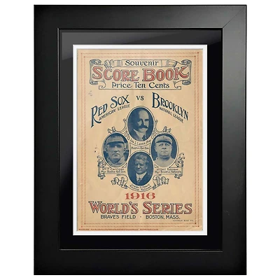 Boston Red Sox vs. Los Angeles Dodgers 1916 World Series Score Book - 12'' x 16'' Framed Program Cover