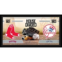 Collage de baseball encadré de 10" x 20" des Red Sox de Boston contre les Yankees de New York