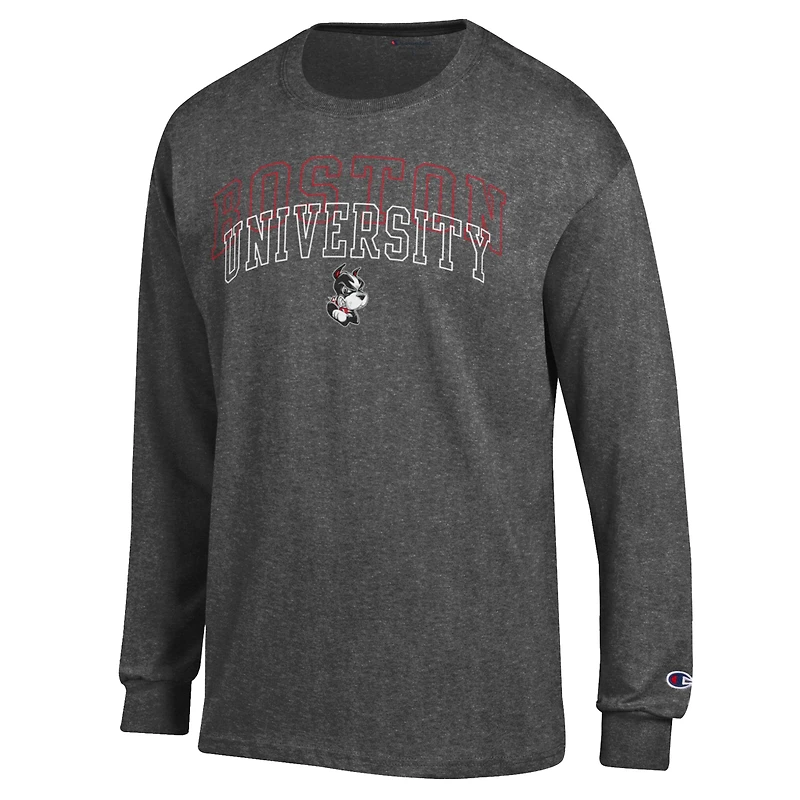 Men's Champion  Black Boston University Team Long-Sleeve T-Shirt
