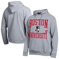 Sweat à capuche Champion Heather Gray pour homme de l'équipe l'Université Boston