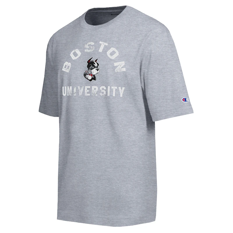 T-shirt d'équipe vieilli gris chiné Champion pour hommes de l'Université Boston