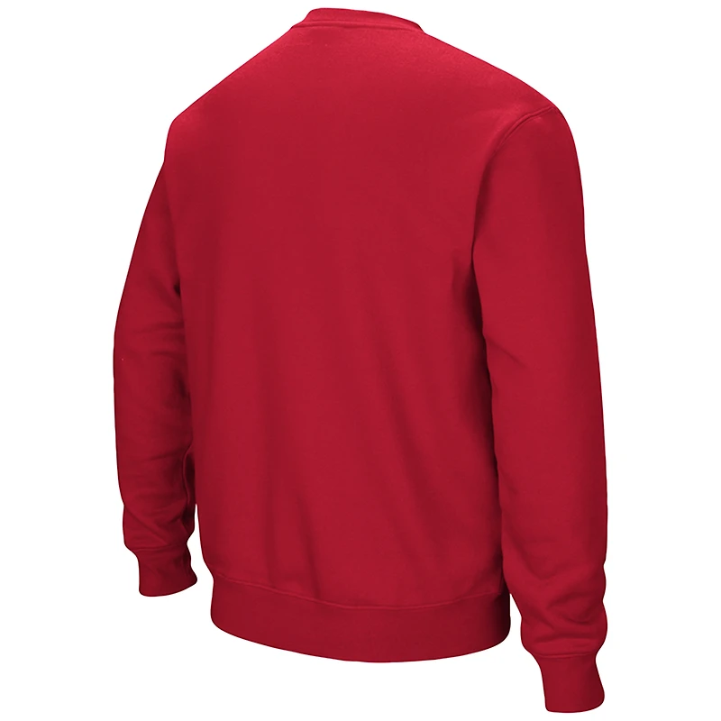 Men's Colosseum Red Boston University Arch & Logo Pullover Sweatshirt