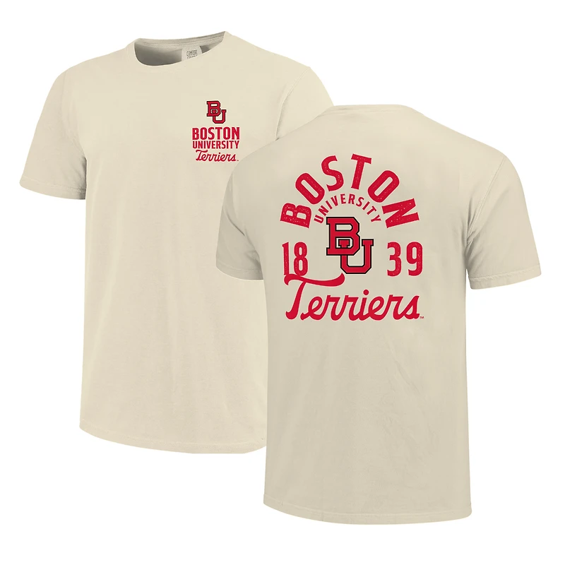 T-shirt crème pour homme avec motif mascotte de l'Université Boston