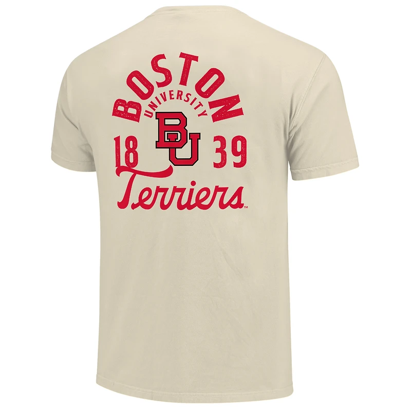 T-shirt crème pour homme avec motif mascotte de l'Université Boston