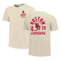 T-shirt crème pour homme avec motif mascotte de l'Université Boston