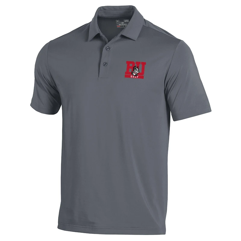 Polo brodé Under Armour Boston University Golf T2 gris pour homme