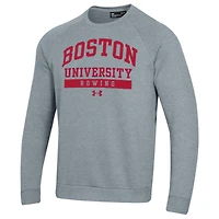 Men's Under Armour Gray Boston University Rowing All Day Fleece Pullover Sweatshirt
