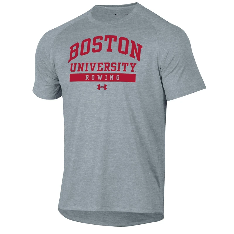 T-shirt technique Under Armour gris pour homme, aviron, Université de Boston (UA)