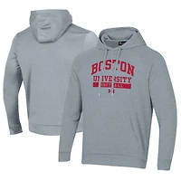 Men's Under Armour Gray Boston University Softball All Day Fleece Pullover Hoodie