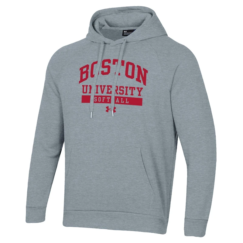 Sweat à capuche en molleton gris Under Armour Boston University Softball All Day pour homme