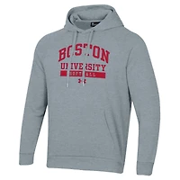 Sweat à capuche en molleton gris Under Armour Boston University Softball All Day pour homme