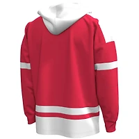 Sweat à capuche de hockey Under Armour rouge Boston University en polaire lacets pour homme